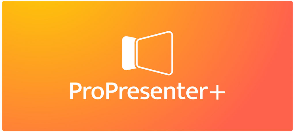 ProPresenter logo on orange gradient background