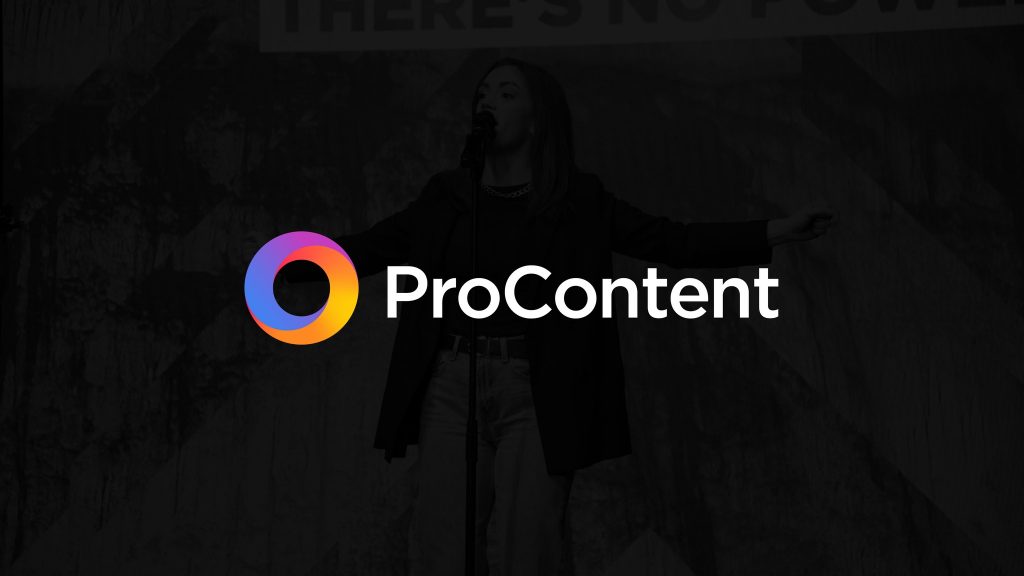ProContent logo on black background