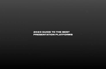Black background with white text that reads: "2023 guide to the best presentation platforms"