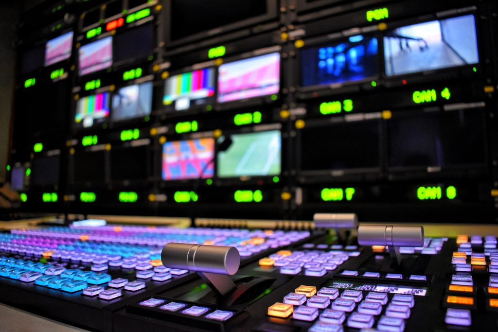 sports broadcasting software & hardware in use at production studio
