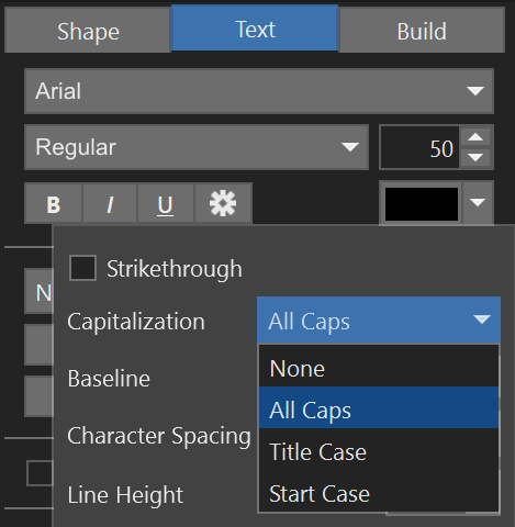All Caps and Line Fill for Windows