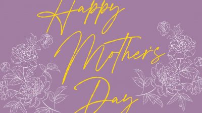 Happy Mother's Day with flowers illustation