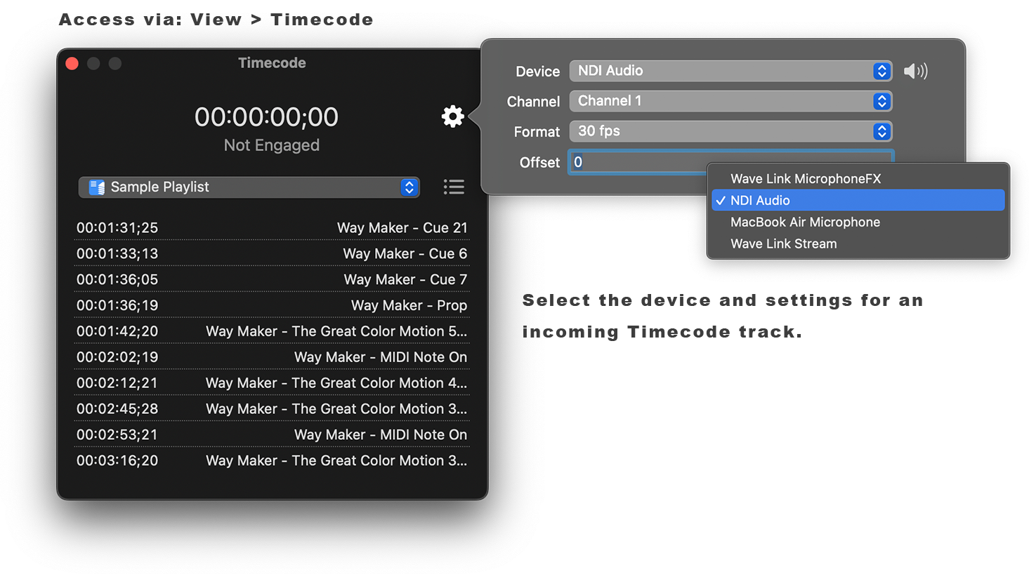 Timecode Example